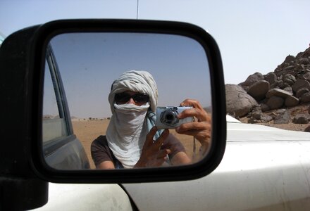 Sand turban rear view mirror photo