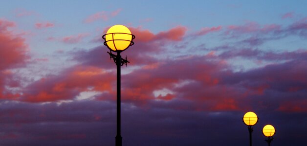 Twilight lantern shining photo