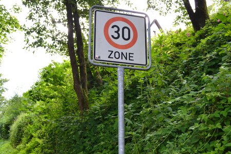 Speed limitation street sign zone 30 photo