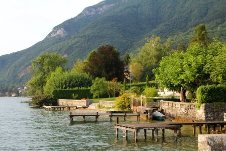 Annecy lake house water's edge photo