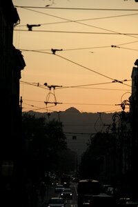 Sunset architecture the city centre