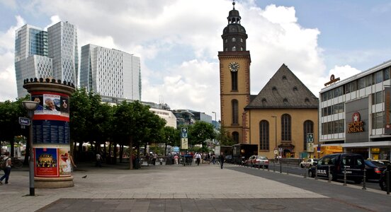 Frankfurt am main germany church skyscraper