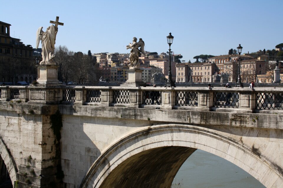 Rome bridge statue