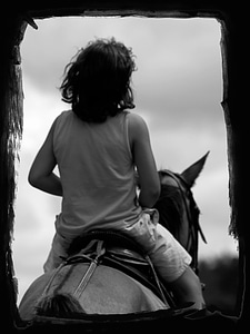 Black and white frame riding photo