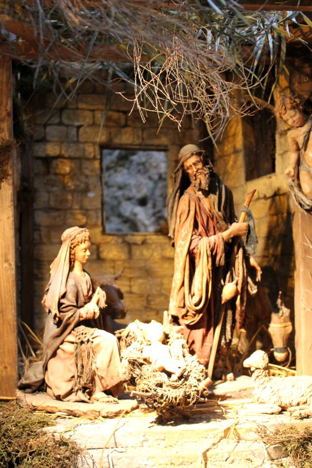 Nativity scene christmas father christmas