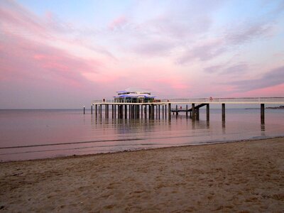 Tea house beach sea bridge