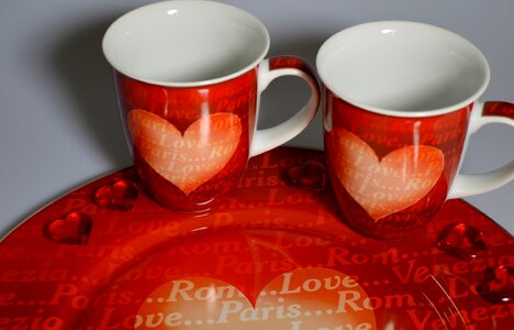 Valentine's day tableware coffee photo