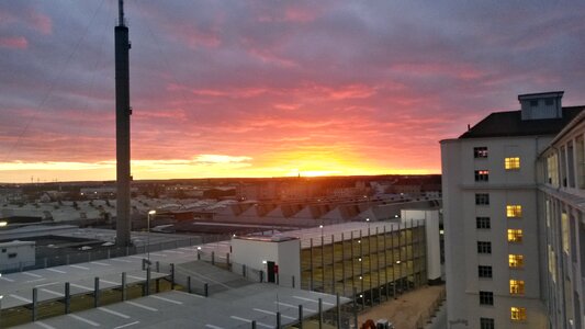 Nuremberg industry sunset