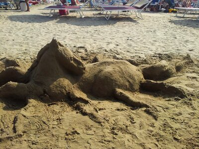 Horse beach sand sculptures