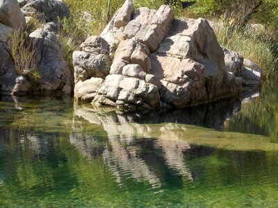Water rocks reflection