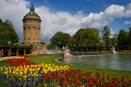 Mannheim water tower flowers
