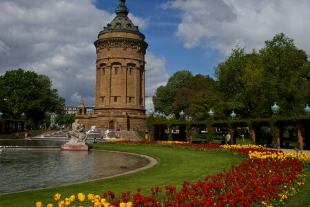 Mannheim water tower flowers