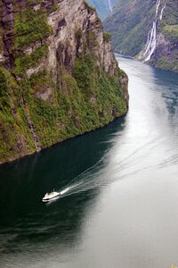 Post ship route cruise ship fjord