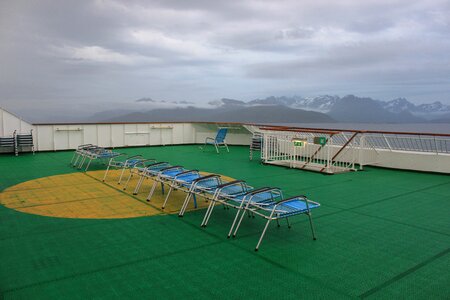 Cruise blue deck chair photo