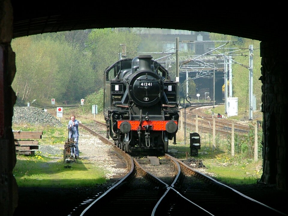 Steam engine track tunnel