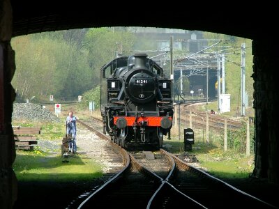 Steam engine track tunnel