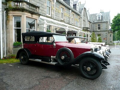 Classic vintage car automobile wine red