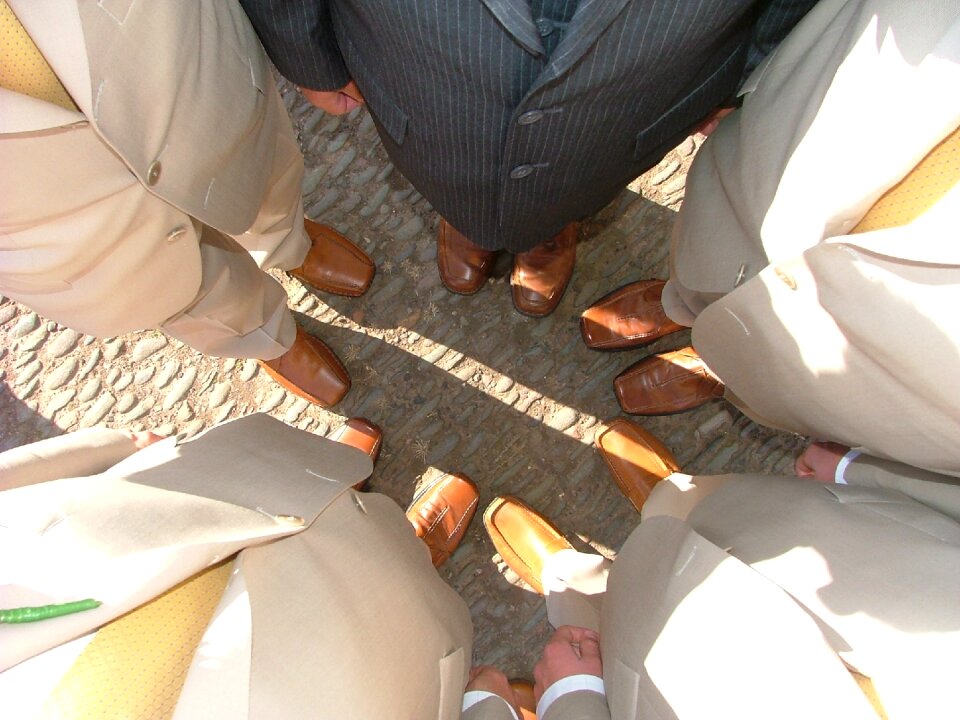 Wedding pollish brown shoes