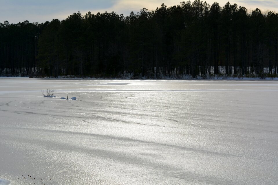 Snow cold lake photo