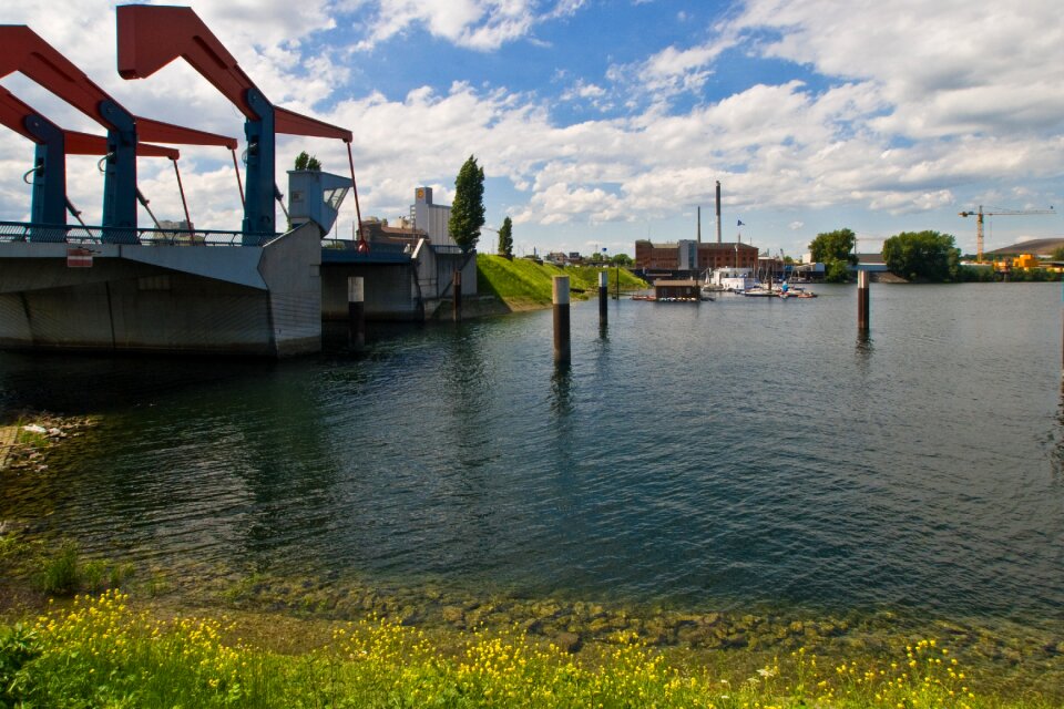 Rhine river industry drawbridge