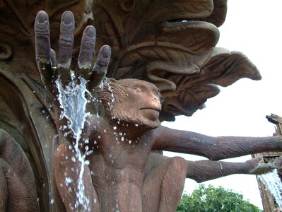 Monkey statue stone carving photo