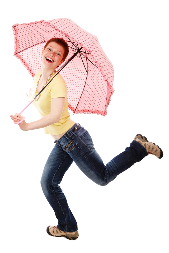 Girl happy isolated