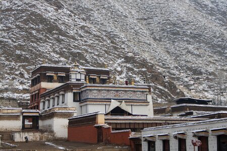 Northwest in tibetan areas pull flutter shocked temple photo