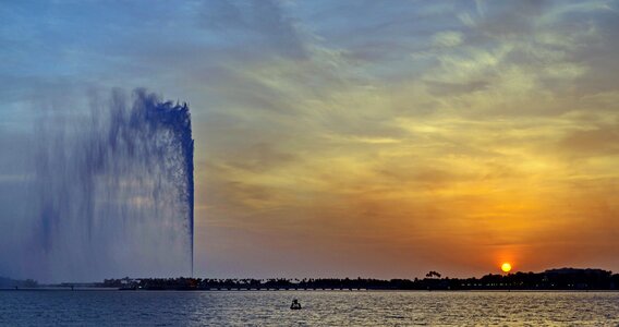 Corniche fountain sunset