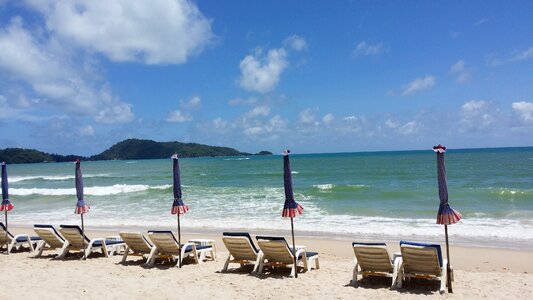Deck chair beach the waves