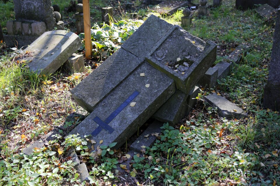 Poznan destroyed cemetery poland