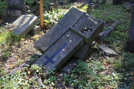 Poznan destroyed cemetery poland