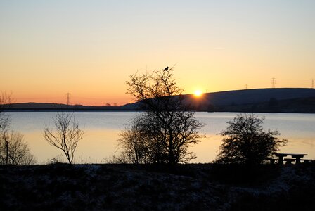Sunset sun lake photo