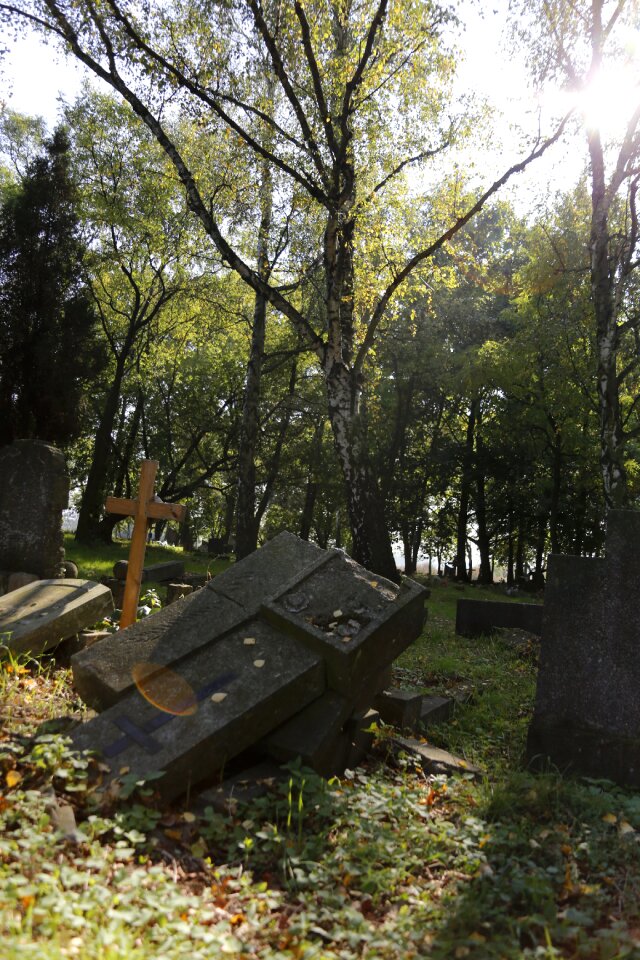 Poznan destroyed cemetery poland