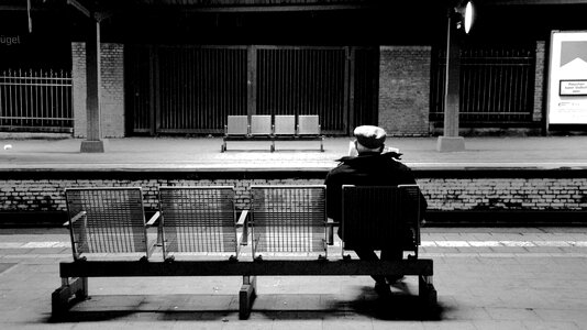 Train station the old man bench