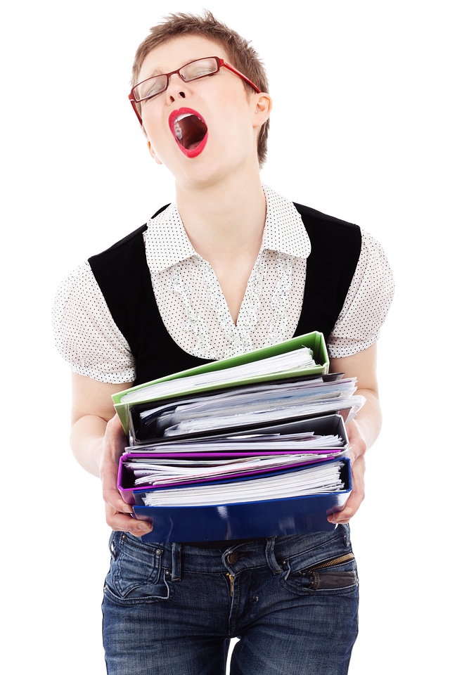 Employee exhausted expression