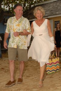 Beach wedding family