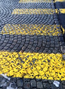 Road sign road paving stones photo