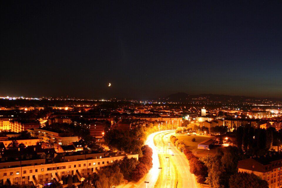 Night skyline panorama