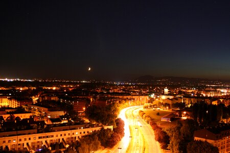 Night skyline panorama photo