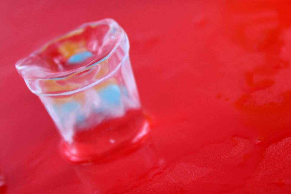 Iceberg red background ice