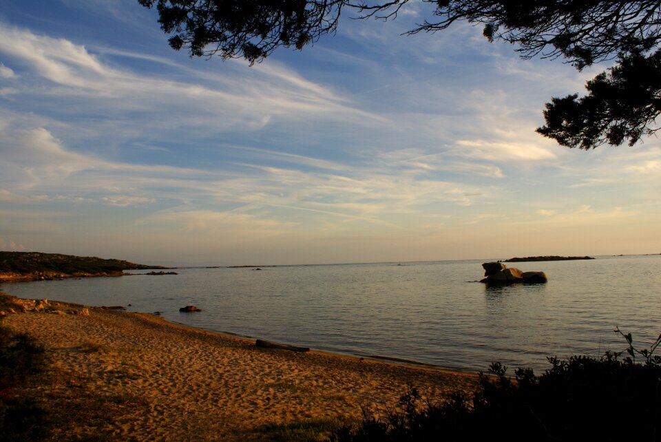 Sunset beach boat