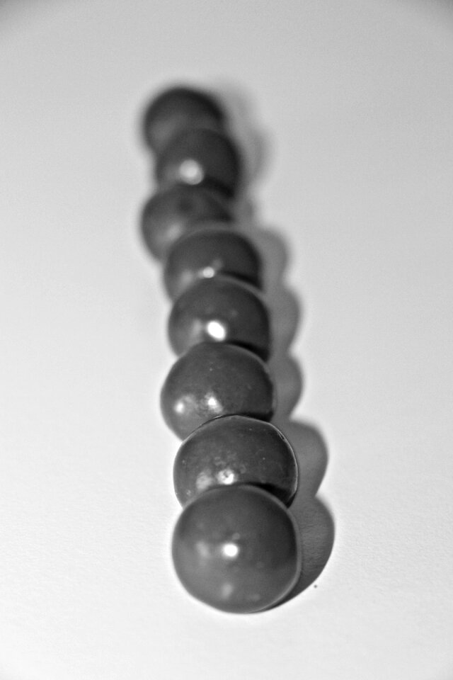 Balls food black white