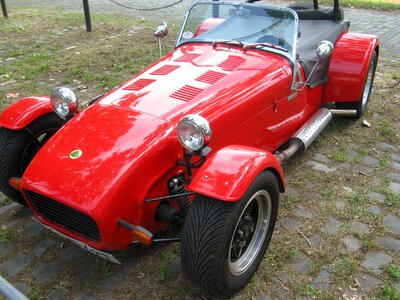 Red oldtimer lotus photo