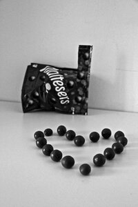 Balls food black white