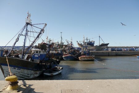Port fishing boats marocco photo