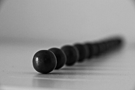 Balls food black white photo