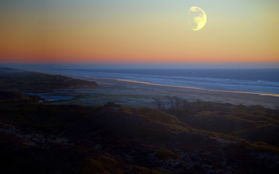 Sea moon landscape