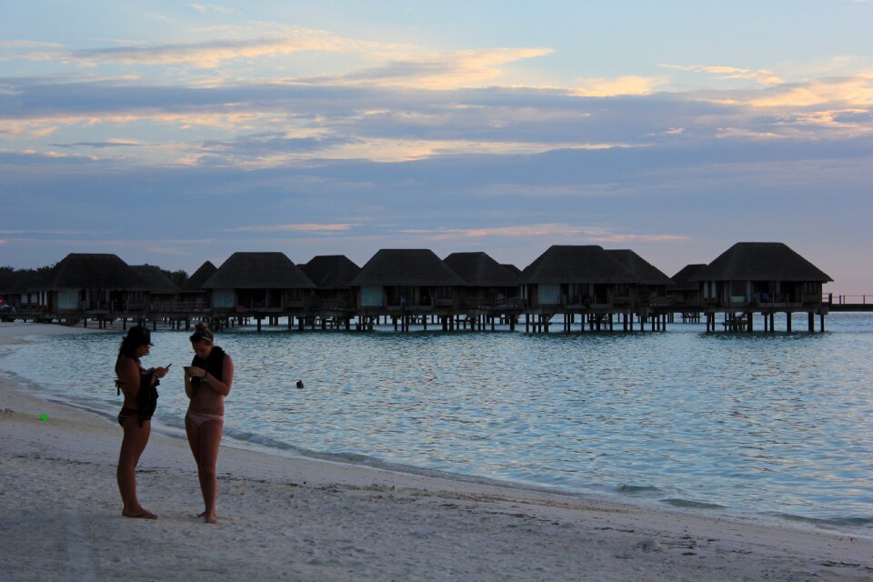 Beach sunset maldives