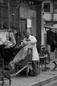 Barber black and white old photos