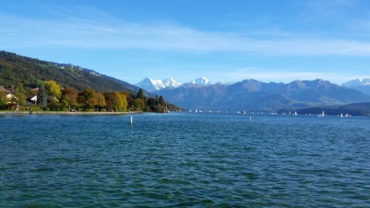 Lake of thun sunday afternoon sunny
